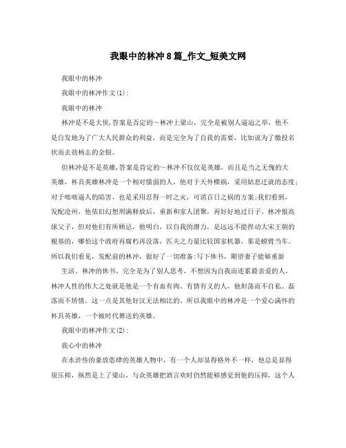 我眼中的林冲8篇_作文_短美文网