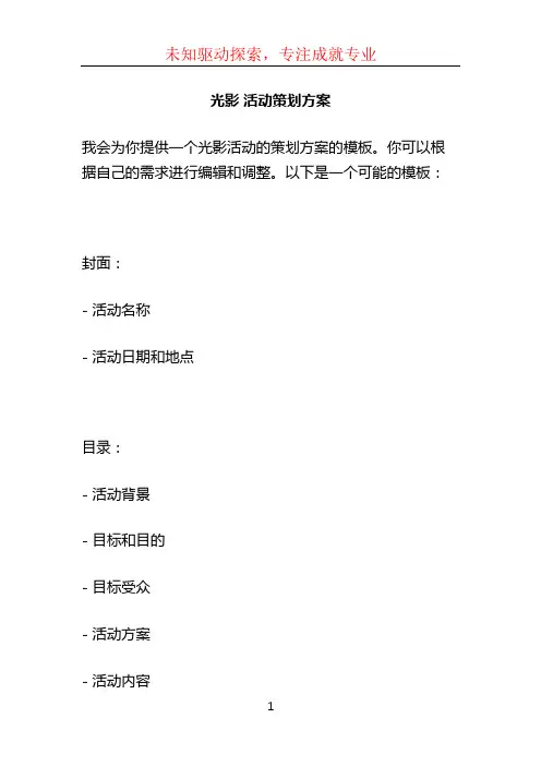 光影 活动策划方案 ppt (2)