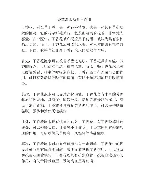 丁香花泡水功效与作用