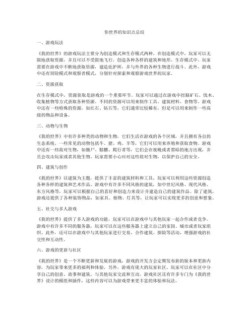 你世界的知识点总结