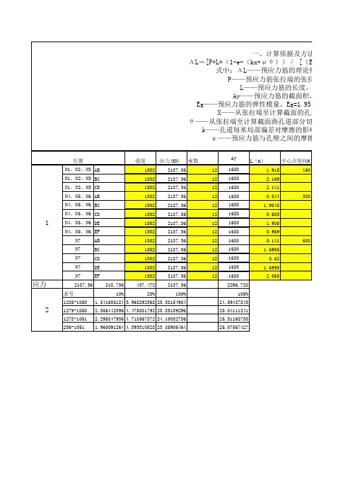 预应力钢筋计算