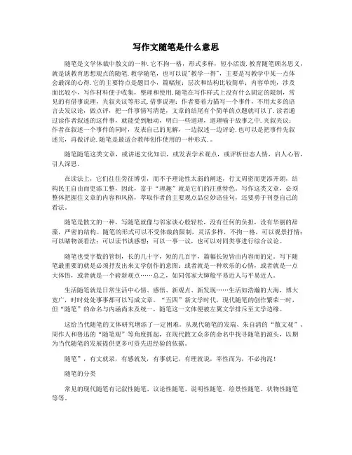 写作文随笔是什么意思