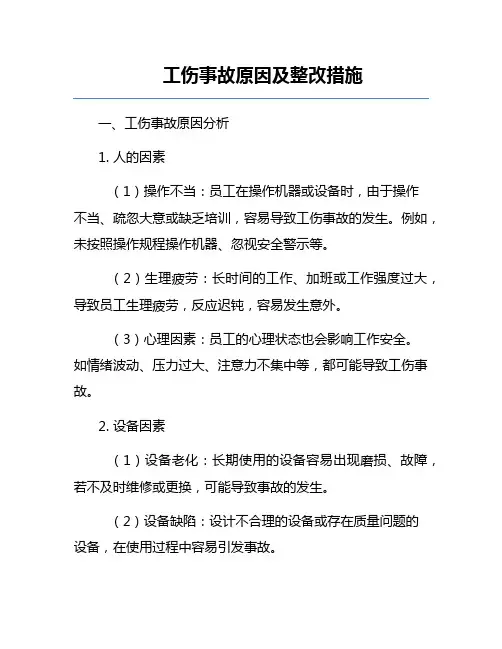 工伤事故原因及整改措施