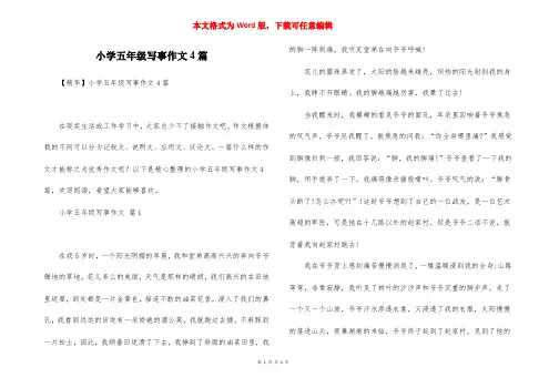小学五年级写事作文4篇