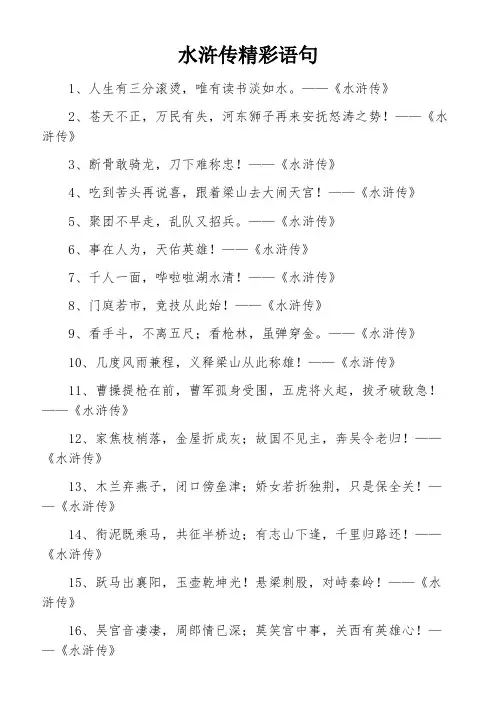 水浒传精彩语句