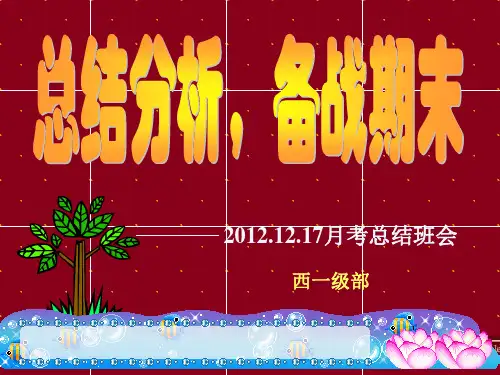 《月考总结班会》主题班会ppt课件