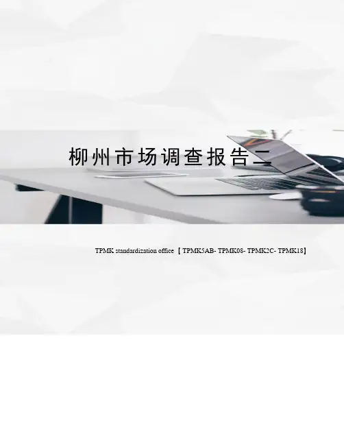 柳州市场调查报告二