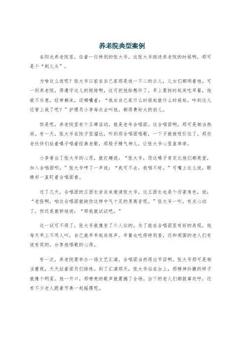 养老院典型案例