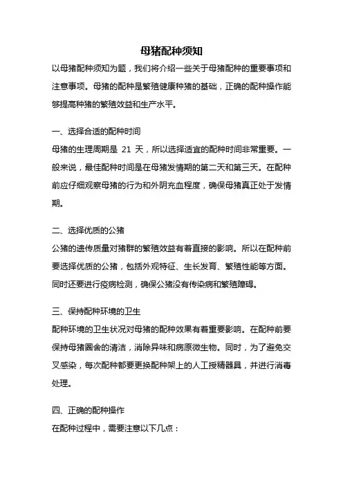 母猪配种须知