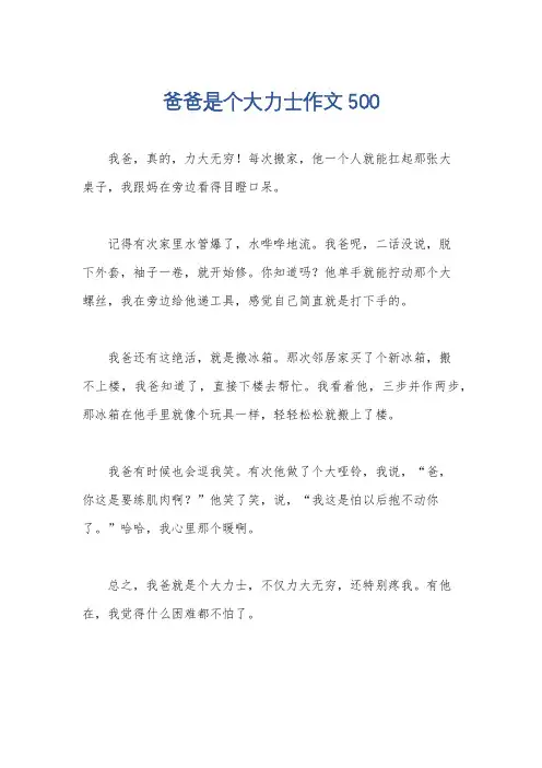 爸爸是个大力士作文500