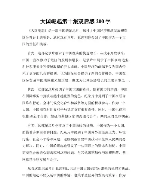 大国崛起第十集观后感200字