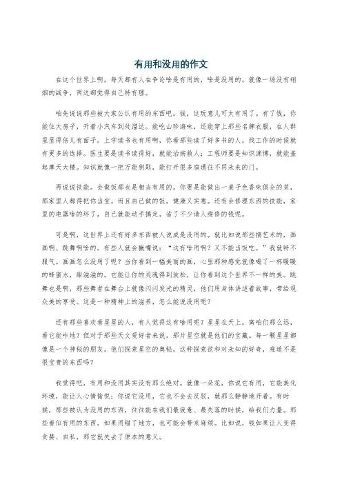 有用和没用的作文