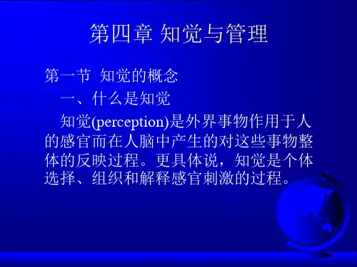 管理心理学 第四讲：知觉与管理 管理心理学教学课件