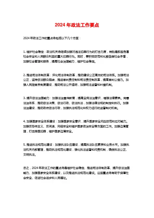 2024年政法工作要点