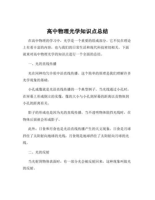 高中物理光学知识点总结