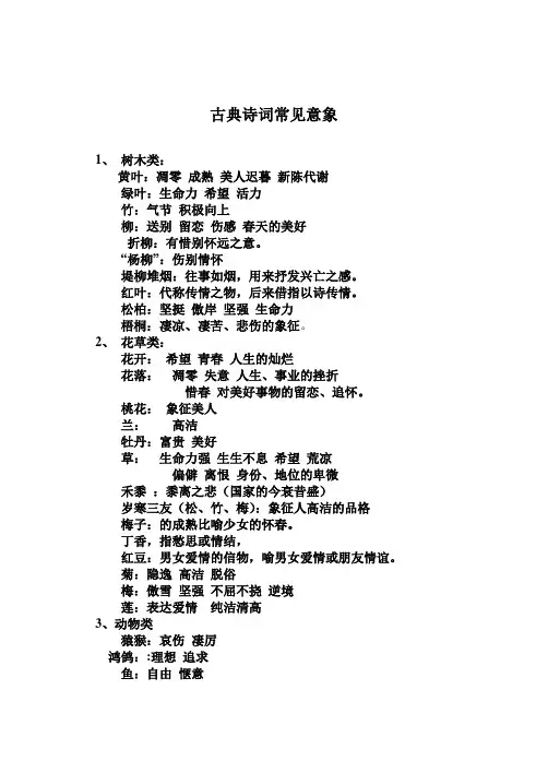 古典诗词常见意象