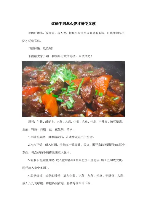 红烧牛肉怎么烧才好吃又软