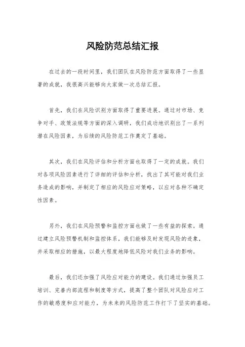 风险防范总结汇报