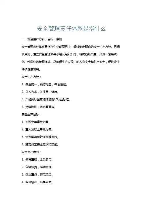 安全管理责任体系是指什么