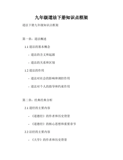 九年级道法下册知识点框架