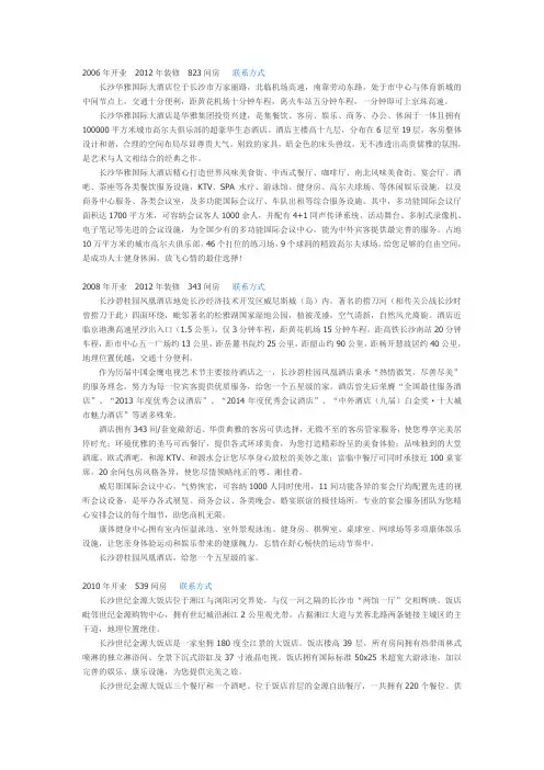 长沙知名酒店介绍