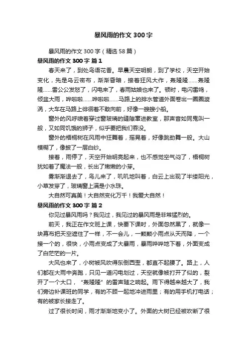 暴风雨的作文300字（精选58篇）