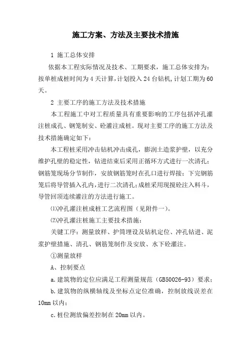 施工方案、方法及主要技术措施
