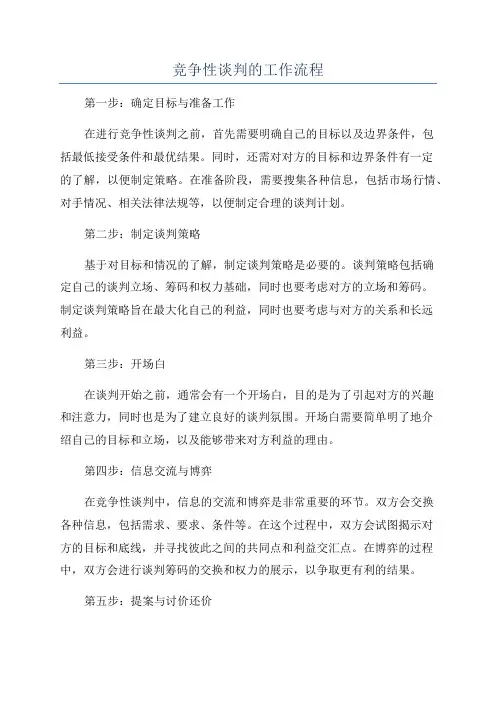 竞争性谈判的工作流程
