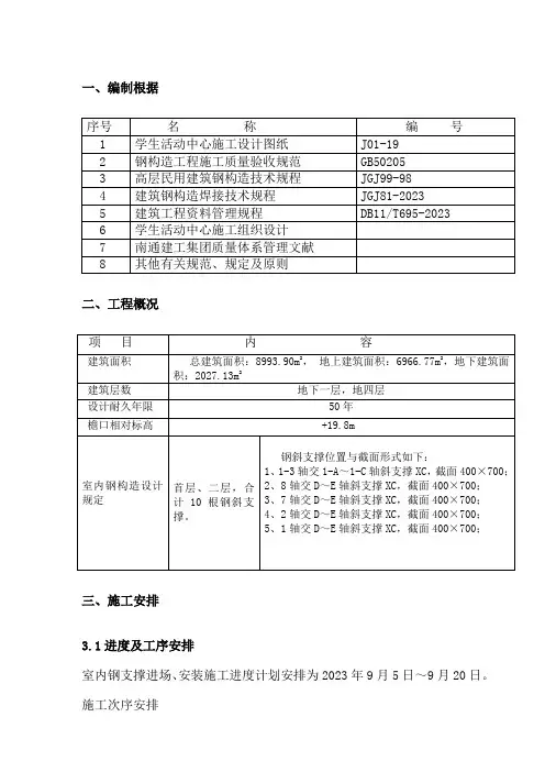 优秀钢结构厂房施工组织设计方案技术标(8)