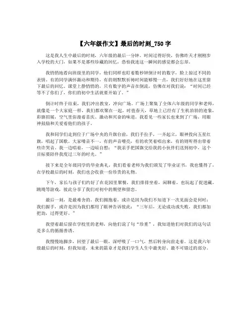 【六年级作文】最后的时刻_750字