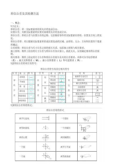 形位公差及其检测方法
