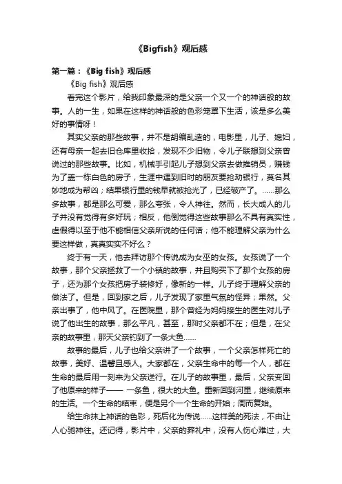《Bigfish》观后感
