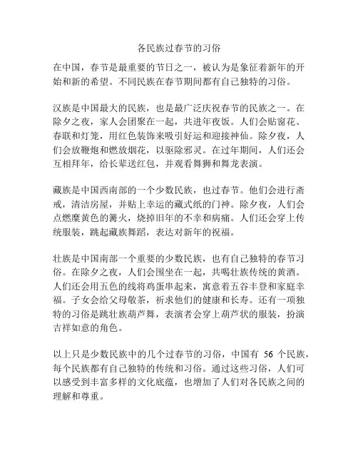 各民族过春节的习俗