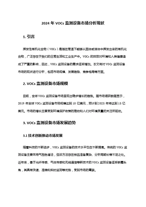 2024年VOCs监测设备市场分析现状