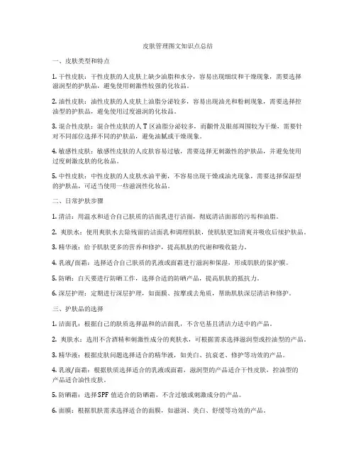 皮肤管理图文知识点总结
