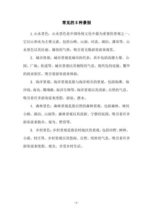常见的5种景别