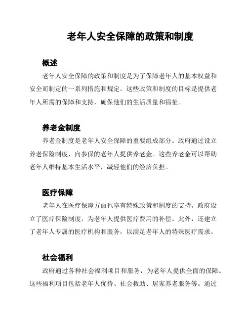 老年人安全保障的政策和制度