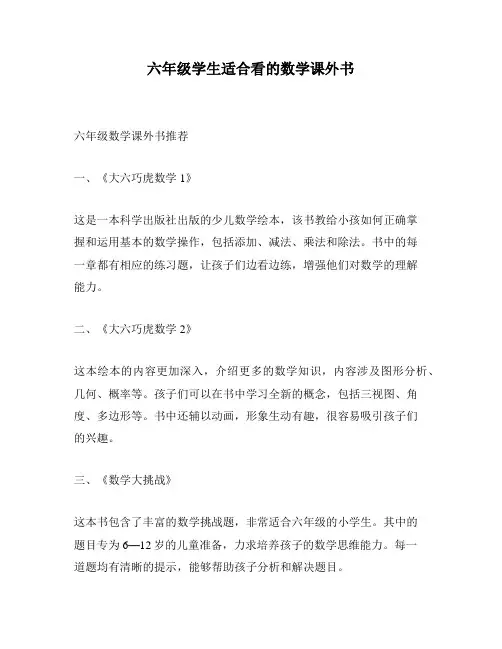 六年级学生适合看的数学课外书