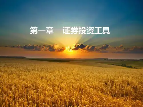 证券投资学(第五版精编版)课件完整版