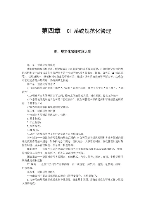 CI系统规范化管理制度格式