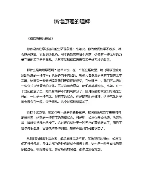 熵增原理的理解
