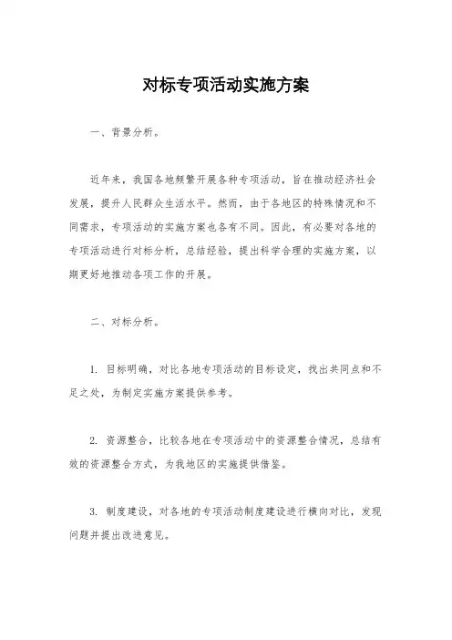 对标专项活动实施方案