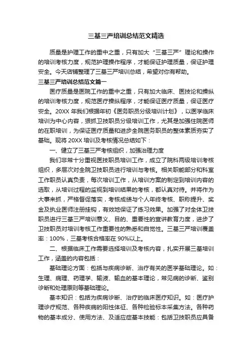 三基三严培训总结范文精选
