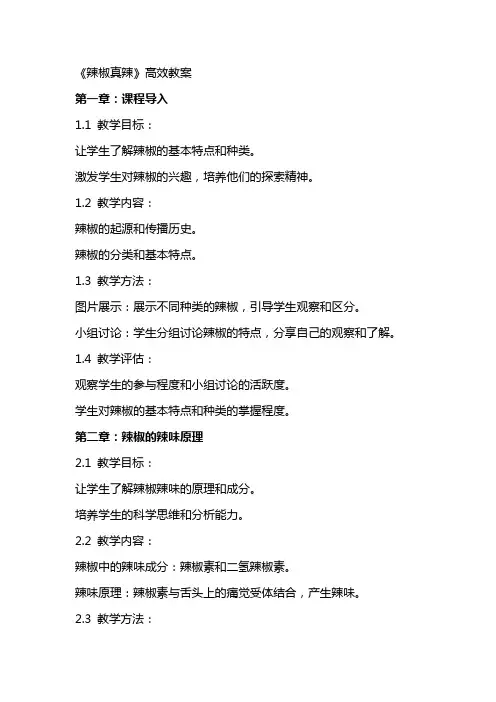 《辣椒真辣》高效教案