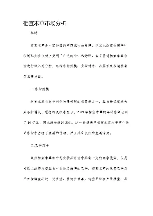 相宜本草市场分析