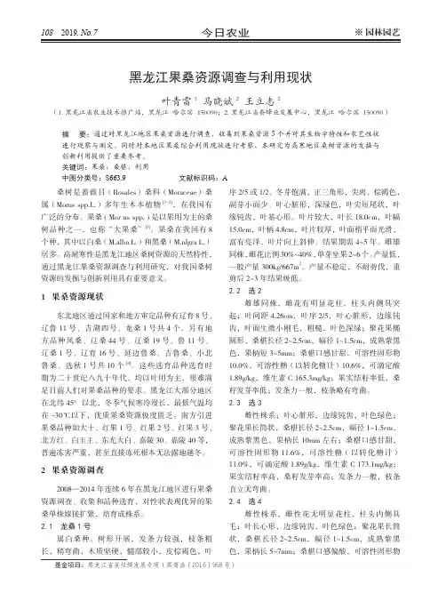 黑龙江果桑资源调查与利用现状