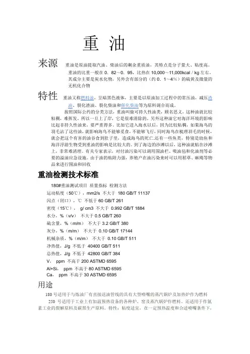 关于重油