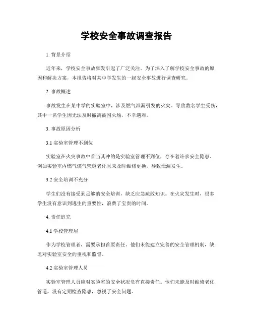 学校安全事故调查报告