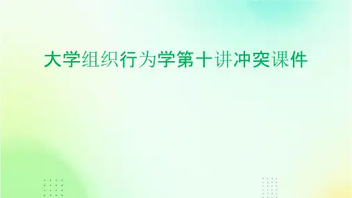 大学组织行为学第十讲冲突课件