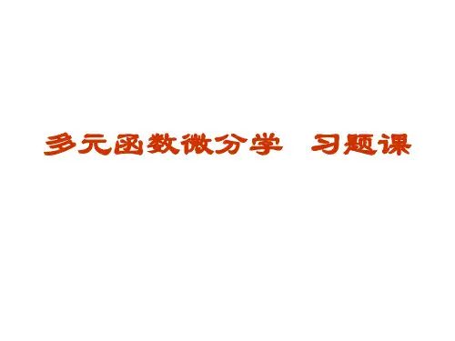 多元函数微分学习题课 (2)